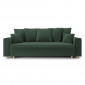 Canapé droit CHARTRONS convertible velours côtelé vert 3 places|Canape|Baita Home