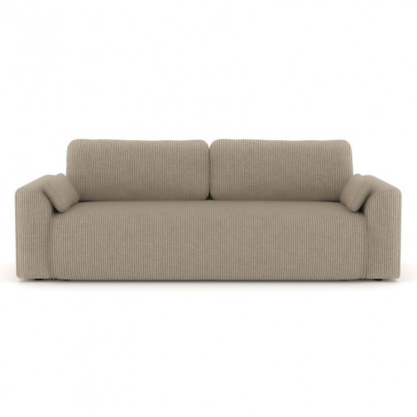 Canapé droit CAPUCINS convertible velours cotêlé grège 3 places|Canape|Baita Home