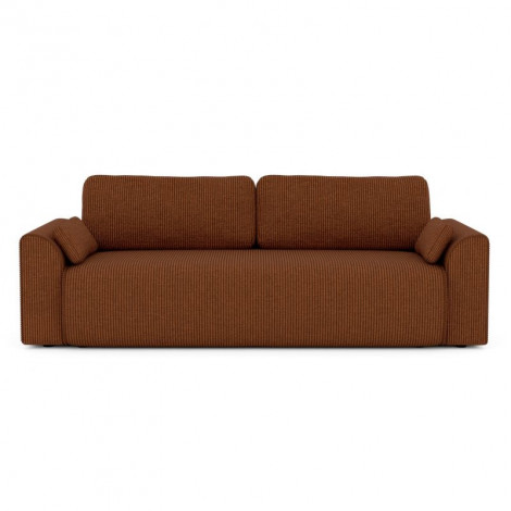 Canapé droit CAPUCINS convertible velours cotêlé terracotta 3 places|Canape|Baita Home