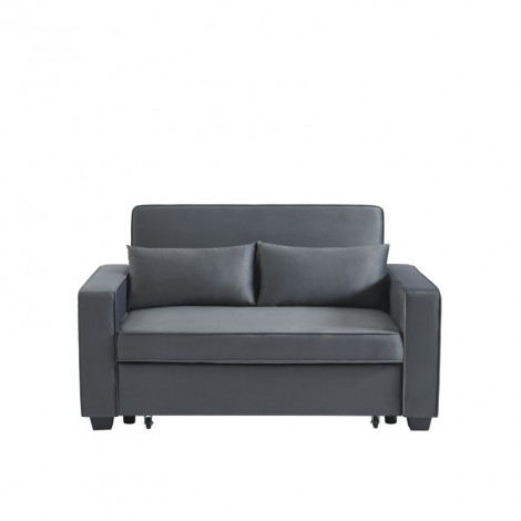 Canapé droit LENA convertible velours gris 2 places|Canape|Baita Home