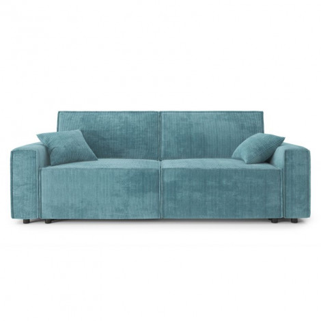 Canapé droit MIRA convertible velours côtelé bleu 3places|Canape|Baita Home