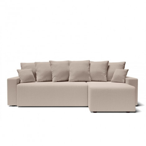 Canapé d'angle ALMA convertible velours côtelé grège 4 places|Canape|Baita Home