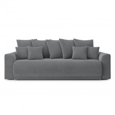 Canapé droit NOVA convertible velours cotêlé gris souris 3 places|Canape|Baita Home