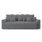 Canapé droit NOVA convertible velours cotêlé gris souris 3 places|Canape|Baita Home