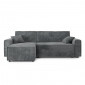 Canapé d'angle MIRA convertible et réversible velours côtelé gris|Canape|Baita Home