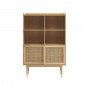 Bibliothèque LEON placage chêne et cannage rotin h152cm|Bibliothèque|Baita Home