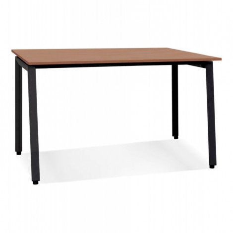 Bureau Droit Design "Rosendo" 160cm Noir & Noyer|Bureau|Paris Prix