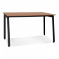 Bureau Droit Design "Rosendo" 160cm Noir & Noyer|Bureau|Paris Prix