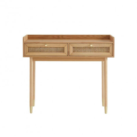 Console LEON chêne et cannage rotin 100cm|Console|Baita Home