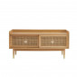Meuble TV LEON placage chêne et cannage rotin 120cm|Meuble TV|Baita Home