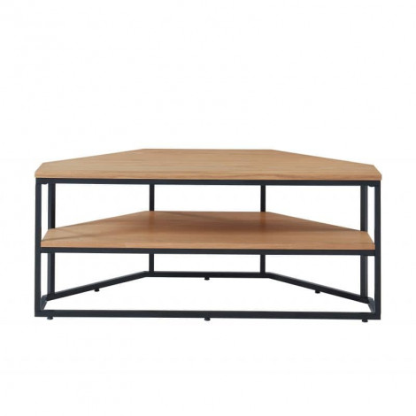 Meuble tv d'angle BRIXTON placage frêne 2 étagères 120cm|Meuble TV|Baita Home