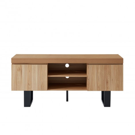 Meuble tv FELIX effet chêne et métal noir 140cm|Meuble TV|Baita Home