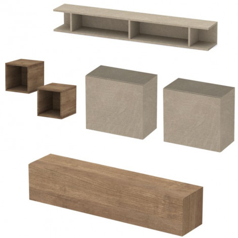 Ensemble meuble TV et rangements muraux MARINA|Meuble TV|Baita Home