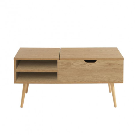 Table basse FLORENCE effet chêne foncé plateau relevable|Table Basse|Baita Home