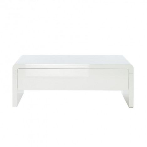 Table basse DARWIN laqué blanc brillant 1 tiroir|Table Basse|Baita Home