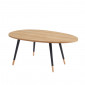 Table basse ORGANIC effet chêne pieds noirs 98cm|Table Basse|Baita Home