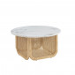 Table basse LEON effet marbre et cannage rotin 80cm|Table Basse|Baita Home