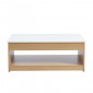 Table basse AMOS blanc et effet chêne plateau relevable|Table Basse|Baita Home