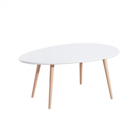 Table basse STONE laqué blanc brillant L98cm|Table Basse|Baita Home