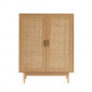 Buffet haut AMANA effet chêne et cannage rotin 2 portes|Buffet|Baita Home