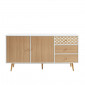 Buffet UTAH blanc et effet chêne 150cm|Buffet|Baita Home
