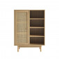 Buffet HELENA effet chêne et cannage rotin 1 porte 80 cm|Buffet|Baita Home