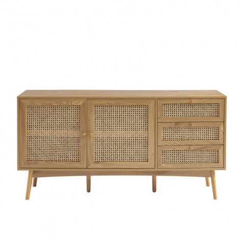 Buffet INES effet chêne et cannage rotin l150cm|Buffet|Baita Home