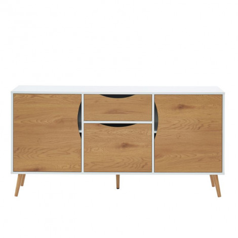 Buffet AVA blanc et effet chêne 150cm|Buffet|Baita Home