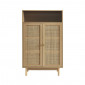 Buffet HELENA effet chêne et cannage rotin 2 portes 80 cm|Buffet|Baita Home