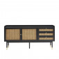 Buffet LEON placage chêne noir et cannage rotin 180cm|Buffet|Baita Home