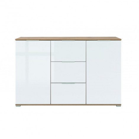 Buffet ZELE laqué blanc et effet chêne 135cm|Buffet|Baita Home