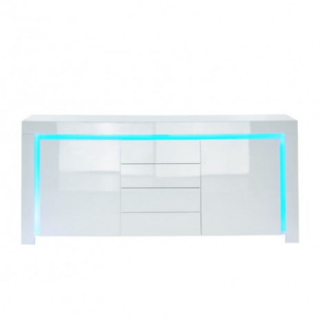 Buffet à LED SUZANE laqué blanc brillant 170cm|Buffet|Baita Home