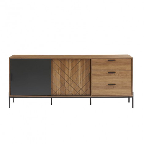 Buffet GEOMA effet chêne foncé et gris 180cm|Buffet|Baita Home