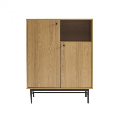 Buffet haut JAMES effet chêne pieds métal noir 90cm|Buffet|Baita Home