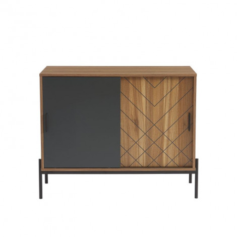 Buffet GEOMA effet chêne foncé et gris 90cm|Buffet|Baita Home