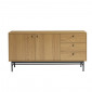 Buffet bas JAMES effet chêne pieds métal noir 150cm|Buffet|Baita Home