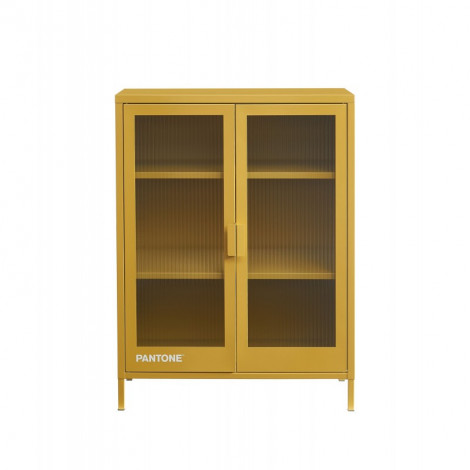 Buffet PANTONE jaune moutarde portes en verre cannelé|Buffet|Baita Home
