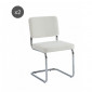 Lot de 2 chaises JACK tissu bouclette écru pieds métal chromé|Chaise|Baita Home