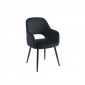 Chaise PHILOMENE velours noir pieds métal noir|Chaise|Baita Home