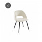 Lot de 2 chaises VINTAGE velours côtelé beige crème pieds métal noir|Chaise|Baita Home