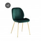 Lot de 2 chaises GISEL velours vert foncé pieds en métal doré|Chaise|Baita Home