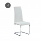 Lot de 2 chaises MARA simili blanc pieds métal chromé|Chaise|Baita Home