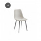 Lot de 4 chaises ESTELLE tissu beige pieds métal noir|Chaise|Baita Home
