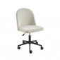 Chaise de bureau à roulettes GRETA velours côtelé blanc|Chaise|Baita Home