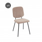 Lot de 4 chaises SUZIE velours côtelé taupe|Chaise|Baita Home