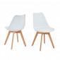 Lot de 2 Chaises HELGA Blanc Pieds en Bois Massif|Chaise|Baita Home