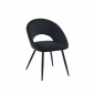 Chaise LEONIE velours noir pieds métal noir|Chaise|Baita Home