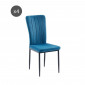 Lot de 4 chaises POPPY velours bleu nuit pieds métal noir|Chaise|Baita Home