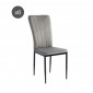Lot de 6 chaises POPPY velours gris pieds métal noir|Chaise|Baita Home