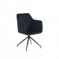 Fauteuil de table pivotant DALSTON velours noir|Chaise|Baita Home